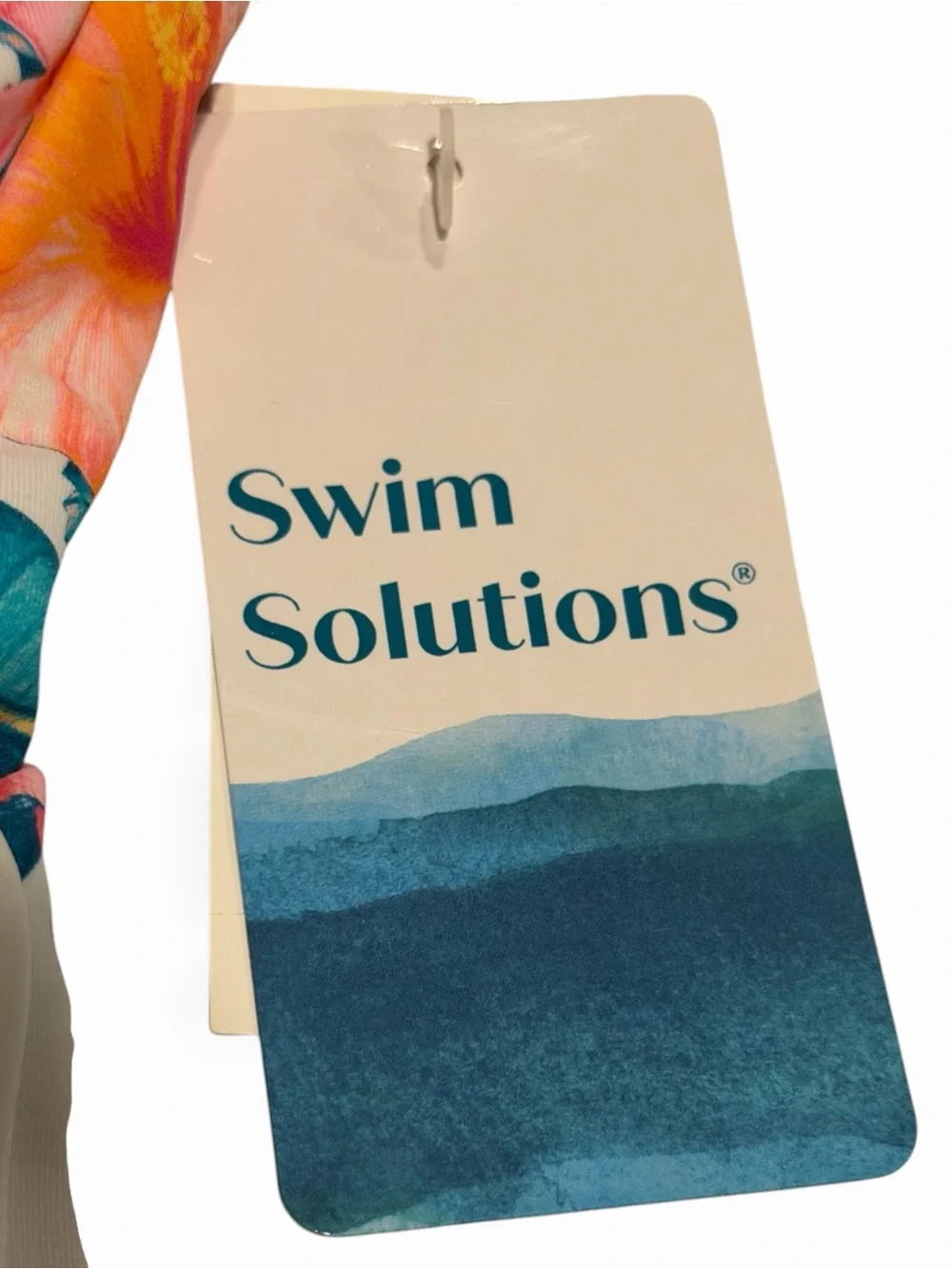 Swim Solutions Floral Swim Dress in White, Pink & Teal - Picture 10 of 12